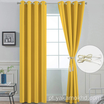 Cortinas de escurecimento amarelo mostarda